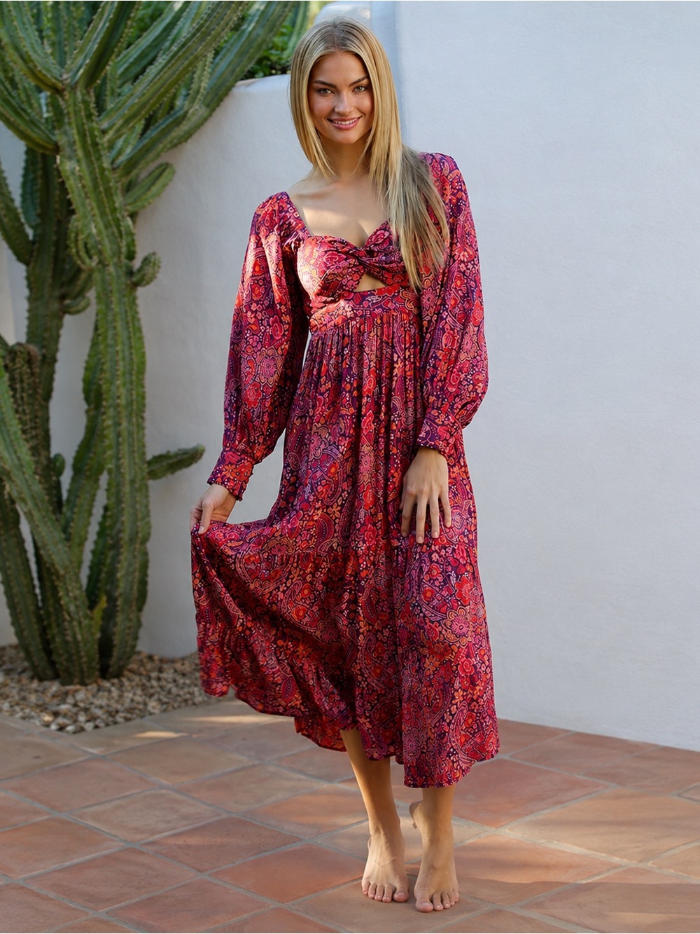 Angie Boho Paisley Midi Dress | Size Medium | Never Worn